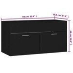 vidaXL Ensemble de meubles de salle de bain Noir Aggloméré