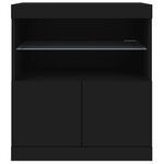 vidaXL Buffet avec lumières LED noir 60x37x67 cm