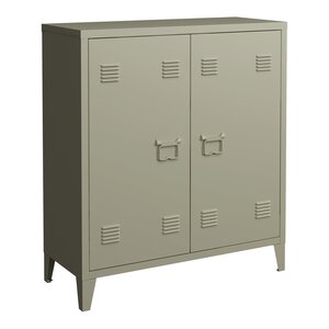 Casier de bureau armoire meuble de rangement pour bureau atelier chambre acier de bureau métallique à 2 portes 90 x 80 x 33 cm camel mat 03_0006337