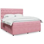 vidaXL Sommier à lattes de lit avec matelas Rose 180x200 cm Velours