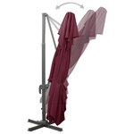 vidaXL Parasol déporté à double toit Rouge bordeaux 400x300 cm