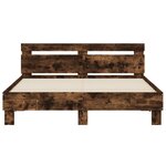 vidaXL Cadre de lit avec tête de lit chêne fumé 140x190 cm