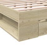 vidaXL Cadre de lit avec tiroirs sans matelas chêne sonoma 120x200 cm