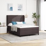 Lit avec sommier à ressorts et matelas vidaXL Marron foncé 140x200 cm Tissu