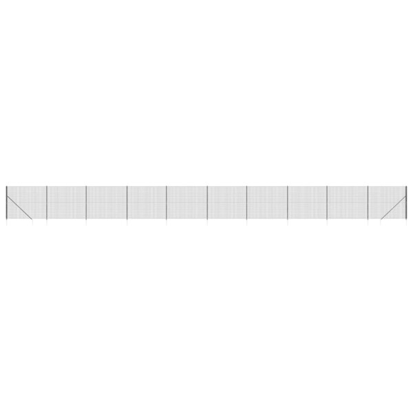 vidaXL Clôture en treillis métallique et ancrage anthracite 1 8x25 m