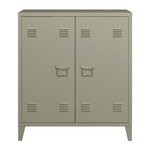 Casier de bureau armoire meuble de rangement pour bureau atelier chambre acier de bureau métallique à 2 portes 90 x 80 x 33 cm camel mat 03_0006337
