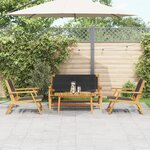vidaXL Chaises de jardin 4 Pièces Bois d'acacia massif Noir