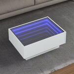 vidaXL Table basse avec LED blanc 70x50x30 cm bois d'ingénierie