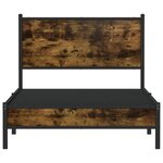 vidaXL Cadre de lit en métal sans matelas chêne fumé 107x203 cm