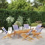 vidaXL Chaises de jardin pliantes lot de 6 tissu et bois massif