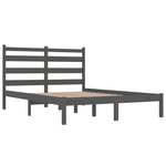 vidaXL Cadre de lit sans matelas gris bois de pin massif