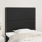vidaXL Têtes de lit 2 Pièces Noir 90x5x78/88 cm Similicuir