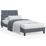 vidaXL Lit avec matelas gris foncé 90x200 cm velours