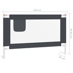 vidaXL Barrière de sécurité de lit d'enfant Gris foncé 120x25 cm Tissu