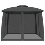 vidaXL Tonnelle avec double toit et parois en filet anthracite acier