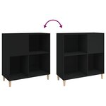 vidaXL Armoire à disques noir 84 5x38x89 cm bois d'ingénierie