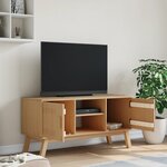 vidaXL Meuble TV OLDEN marron 114x43x57 cm bois de pin massif