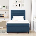 vidaXL Lit à ressort avec matelas bleu petit double en tissu