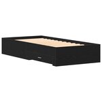 vidaXL Cadre de Lit Noir Chêne 90x190 cm Bois d'ingénierie