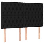 vidaXL Sommier à lattes de lit avec matelas Noir 140x190 cm Tissu