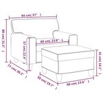 vidaXL Fauteuil avec repose-pied Crème 60 cm Similicuir