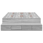 vidaXL Cadre de lit de rangement Gris Sonoma 120x190 cm