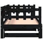vidaXL Lit coulissant sans matelas noir 2x(80x200) cm Bois massif