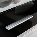 Meuble TV à vitrine murale avec lumière LED 4 Pièces Noir