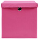 vidaXL Boîtes de rangement avec couvercles 4 Pièces Rose 32x32x32cm Tissu