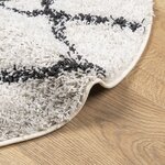 vidaXL Tapis shaggy à poils longs moderne crème et noir Ø 80 cm