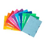 Chemise 3 Rabats À Élastiques Carte Lustrée 400g/m2 - A4 - Couleurs Assorties - X 50 - Exacompta
