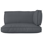 vidaXL Ensemble de Coussins de Palette 3 Pièces en Tissu Oxford Anthracite