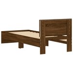 vidaXL Cadre de lit tête de lit et lumières LED chêne marron 90x200 cm