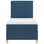 vidaXL Lit avec sommier Bleu 90x200 cm Tissu