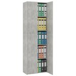 vidaXL Armoire de bureau Gris béton 60x32x190 cm Bois d'ingénierie