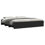 vidaXL Cadre de lit sans matelas noir 180x200 cm bois d'ingénierie
