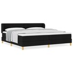 vidaXL Lit Box Spring avec Matelas - Noir  200x200 cm Tissu