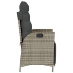vidaXL Chaises inclinables de jardin lot de 2 et repose-pied rotin