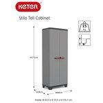 Keter Armoire de rangement avec étagères Stilo Gris et noir 173 cm