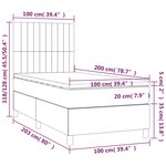 vidaXL Sommier à lattes de lit et matelas et LED Noir 100x200 cm Tissu