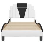 vidaXL Cadre de lit sans matelas blanc et noir 80x200 cm similicuir