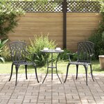 Chaises de jardin vidaXL 2 Pièces Aluminium coulé Noir