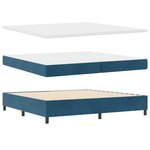 Lit à ressort vidaXL avec matelas bleu foncé 200x200 cm en velours