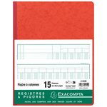 Piqûre 32x25cm 15 Colonnes Sur 2 Pages 33 Lignes 80 Pages - Couleurs Assorties - Exacompta