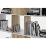 Bibliotheque étagere ZIGZAG - chêne et blanc - 3 niveaux - 145 x 145 x 28 cm