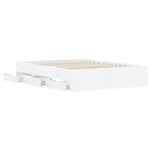vidaXL Cadre de lit avec tiroirs blanc 135x190 cm bois d'ingénierie