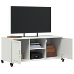 vidaXL Meuble TV blanc 100 5x39x43 5 cm acier laminé à froid