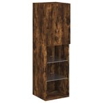 vidaXL Meuble TV avec lumières LED chêne fumé 30 5x30x102 cm