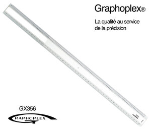 Règle picas 2 biseaux blancs + bosselage 50 cm
