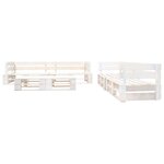 Salon de jardin meuble d'extérieur ensemble de mobilier palette 6 pièces bois blanc 02_0018452